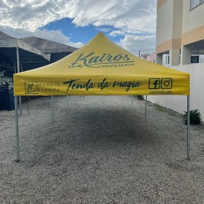 Tenda personalizada com a marca do cliente